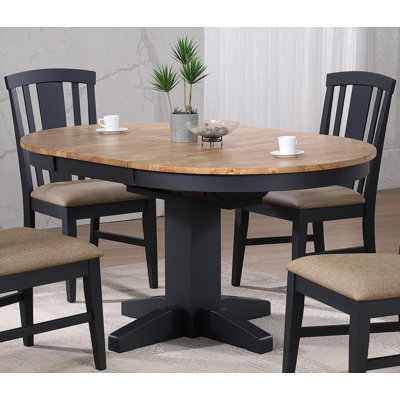 Derbyshire Solid Wood Extendable Round Dining Table by Lark Manor