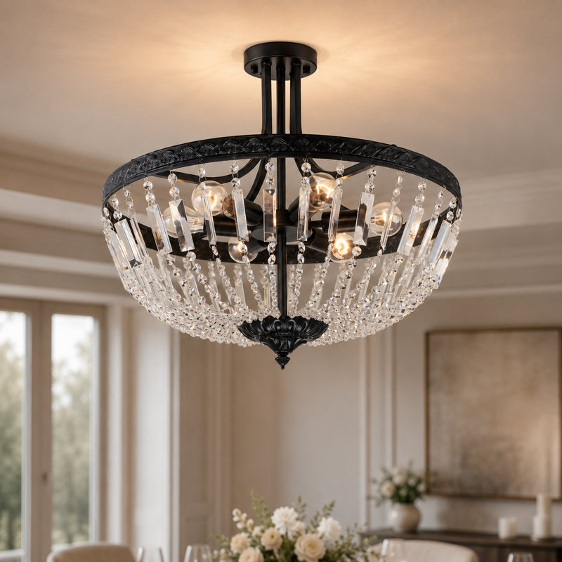 Gweltaz 6 - Light Dimmable Semi Flush Mount