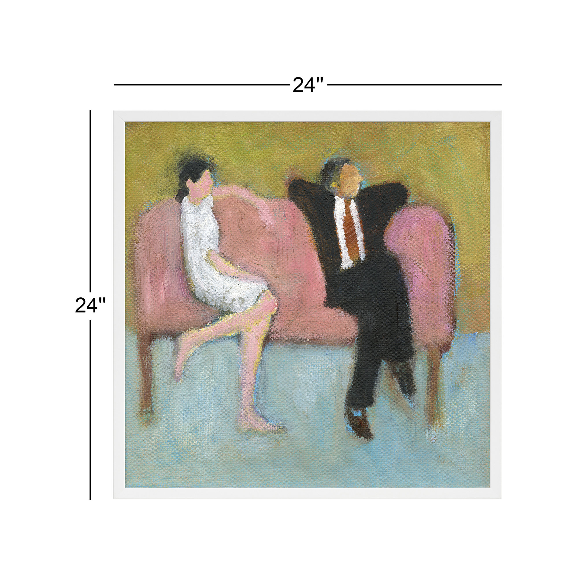 The Pink Couch by Simon Schneiderman, White, 24" H x 24" W x 1.25" D
