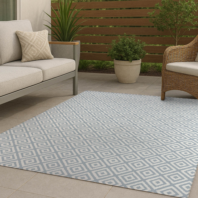 Tapis d'extérieur antidérapant Ikat Grunge, Rectangle 4pi x 6 pi