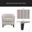 Fauteuil demi-tonneau rembourré à rayures