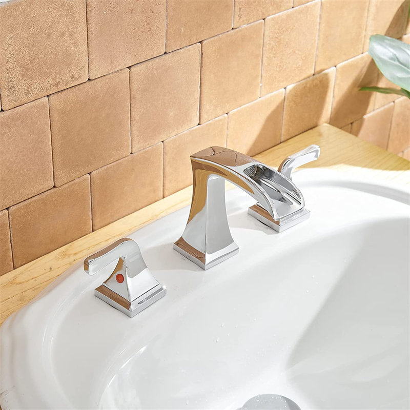 2-handle Bathroom Faucet with Drain Assembly, Polished Chrome