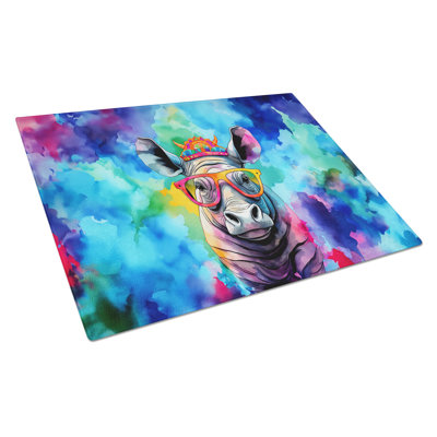 Hippie Animal Rhinoceros Glass Cutting Board