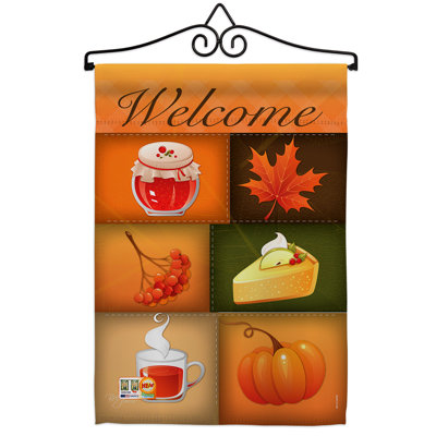 Scents of Harvest Impressions Decorative 2-Sided Polyester 19 x 13 in. Flag Set