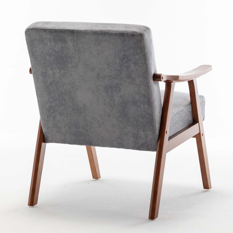 Jamesina 26.37" W Armchair, Gray Faux Leather