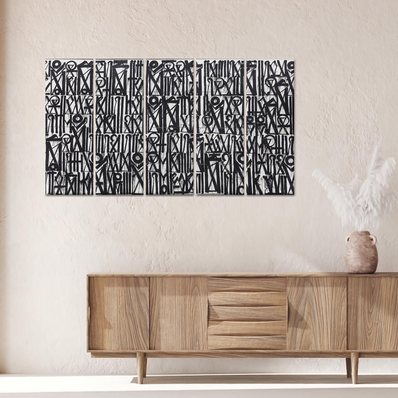 "Vivid Abstract Graffiti", reproduction d'art sur toile: charme urbain urbain, toile tendue 5P, H : 43,3 x L : 98,4 pouces