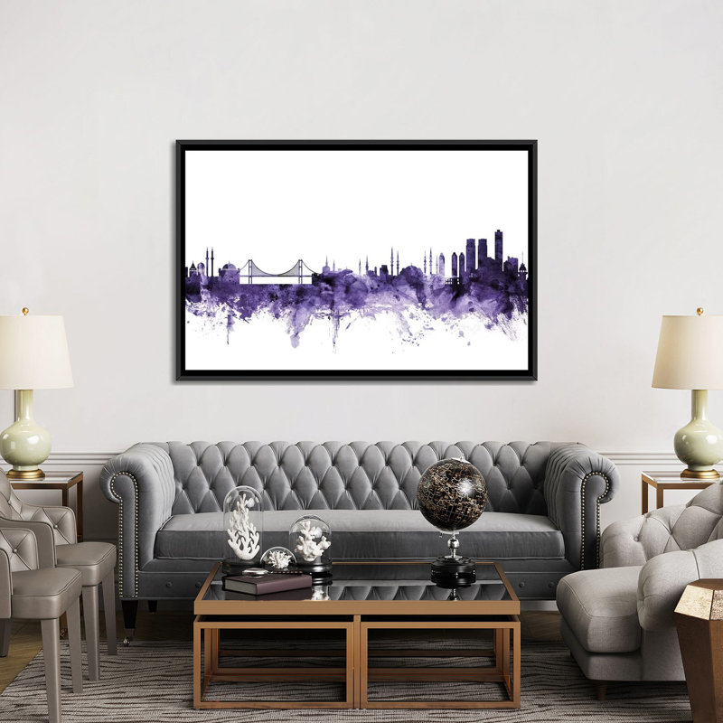 «Istanbul, Turkish Skyline» par Michael Tompsett, impression sur toile tendue, H 40 po x l 60 po x P 1,5 po, Pas de tapis