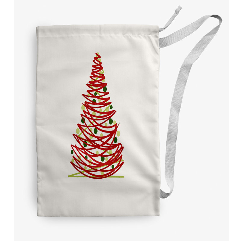 Sac à linge Oh Christmas Tree Christmas, Petit (H 29 po x l 18 po), Ivoire