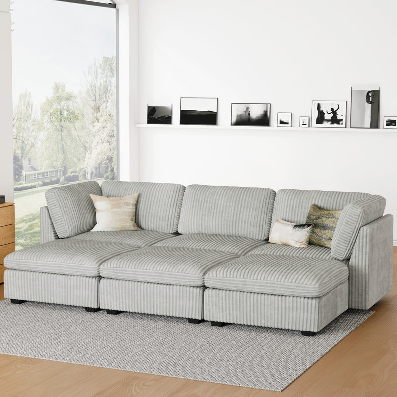 Hutcheson 101.5'' Wide Sofa Bed Sleeper Sectional Storage Sofa Livingroom Apartment Couch, Gray Corduroy