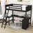 Wood Loft Bed With Desk And Shelves-1212498763-1212498772