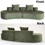 Canapé d'appoint 2 pièces en velours côtelé sans assemblage de 110 po avec coussins pour le salon et le bureau, vert-485178141