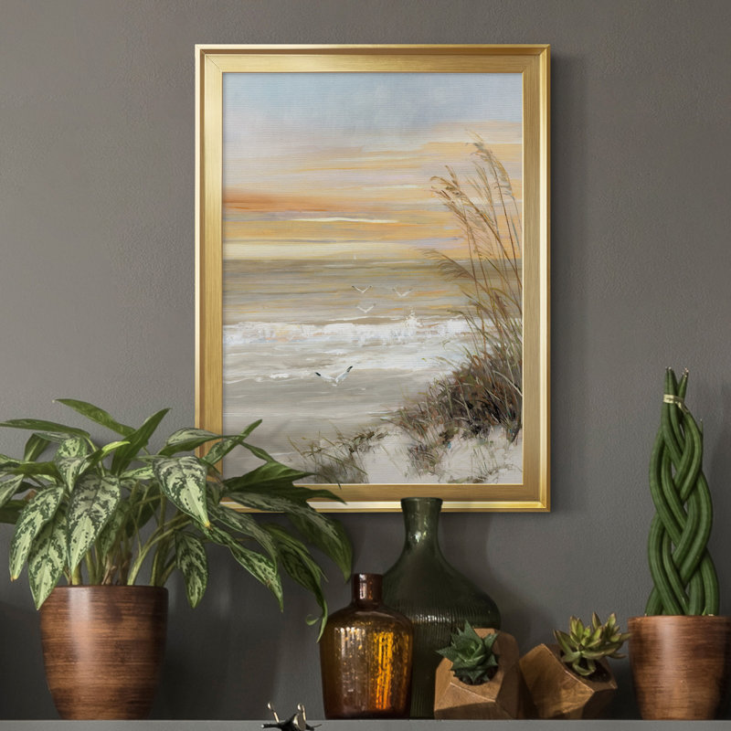 Summer Solstice - peinture encadrée, H 30,5 po x l 22,5 po x P 1,5 po, Toile avec cadre doré, Pas de tapis