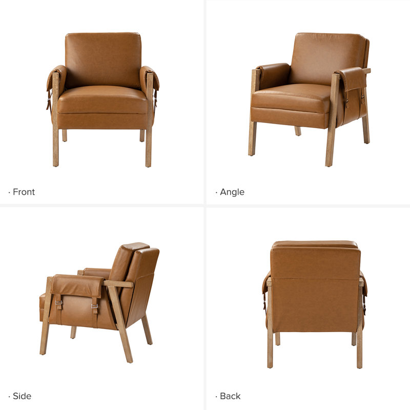 Faux Leather Armchair, Camel