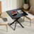 Rustic Square Side Table, X-Frame Metal Legs With Wood Grain Tabletop, Industrial Accent End Table For Living Room, Bedroom & Home Office, Balck, 31.5 X 31.5 X 29.5 Inches-1988903654