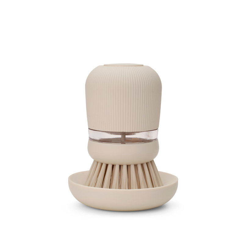 Brabantia SinkSide Dishwashing Liquid Dispensing Scrubbing Brush, Soft Beige