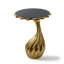 Table de bout Tulipan Wavy avec plateau en granit noir