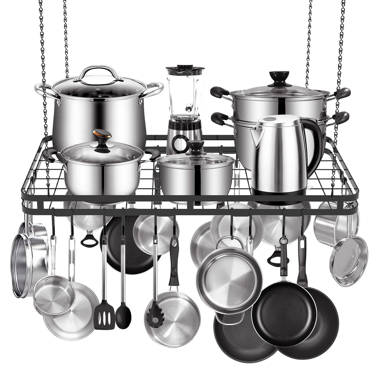 Prep & Savour Metal Wall Mounted Pot Rack