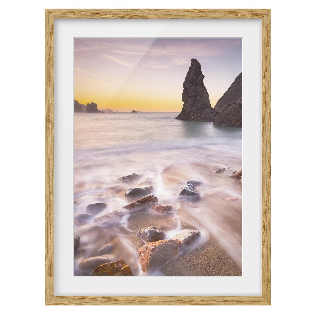 Gerahmter Fotodruck Spanish Beach at Sunrise