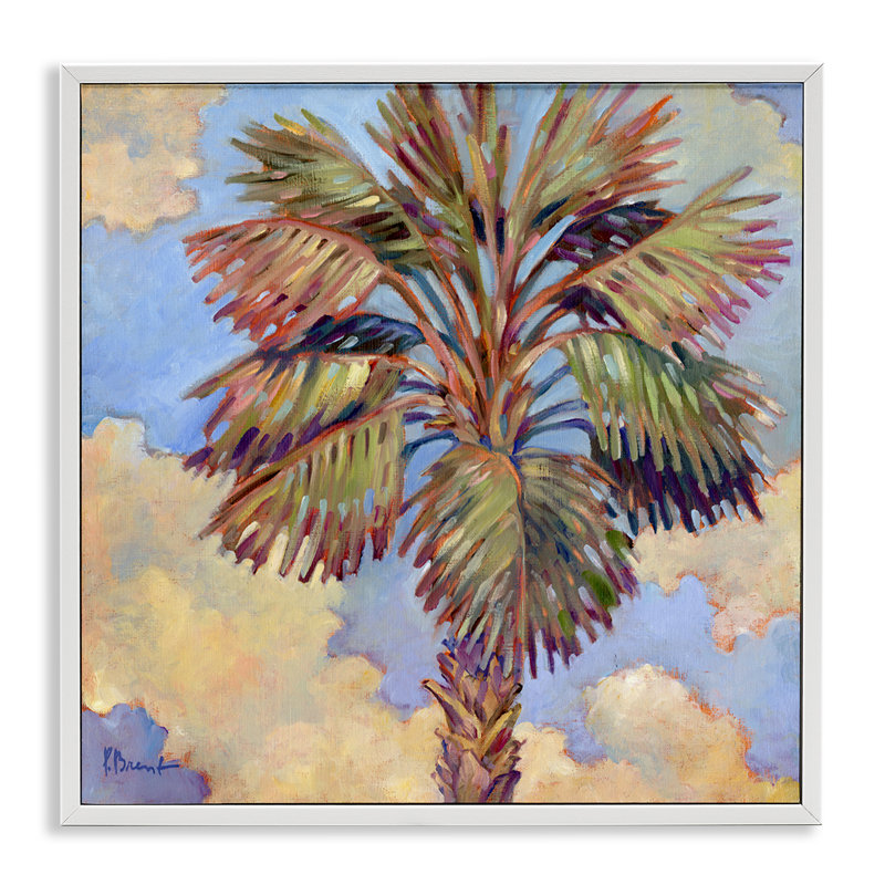  «Santa Rosa Palm Giclee Art» par Paul Brent, H 12 po x l 12 po, Estampe numérique encadrée blanc bord de mer