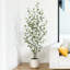 Eucalyptus artificiel Adalia en pot blanc-1625747317