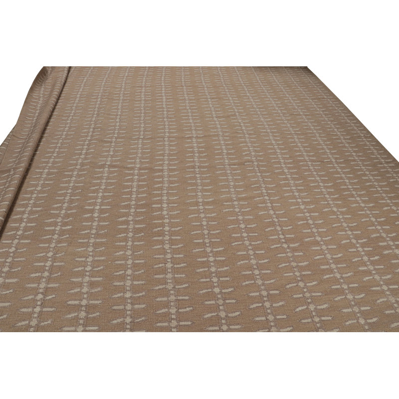 Scandinavian Wool Floral Area Rug, Rectangle 8' x 10'