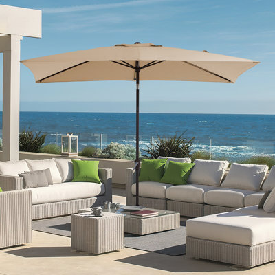Le 10' x 6' 5" Rectangular Tilt Market Umbrella