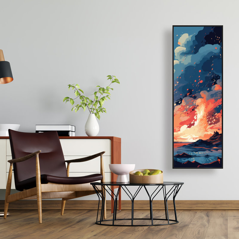 Magma does not wait  Framed canvas, 49.25" H x 17.25" W