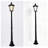 Solar Post Light Street Light Classic Black Aluminium