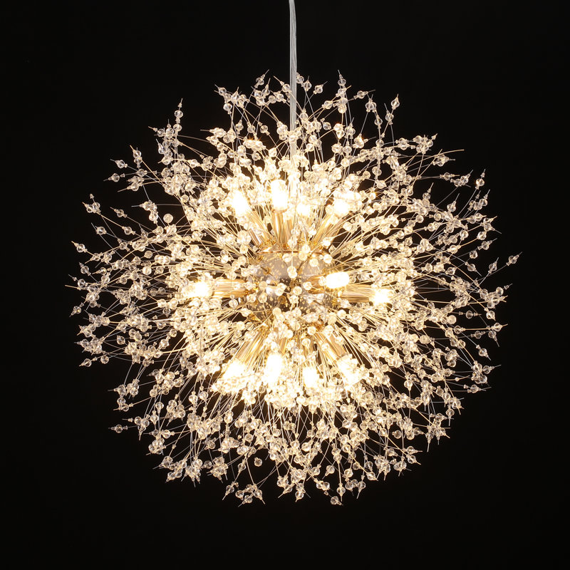 Dandelion 12-Light Sputnik Chandelier, Gold