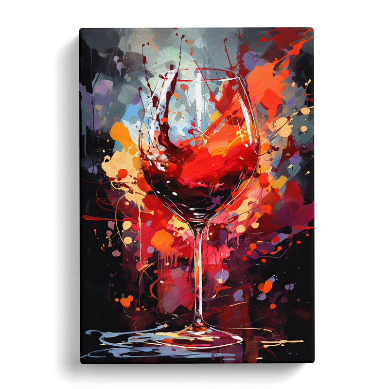 Wine Gestural - Wrapped Canvas, 76cm H x 50cm W x 3cm D