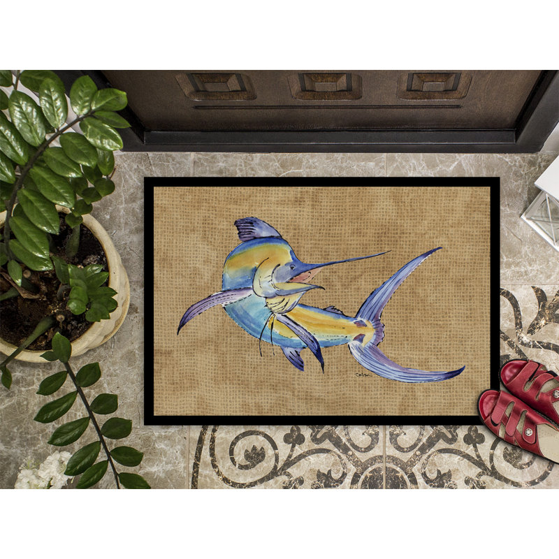 Tapis de porte d’intérieur anti-dérapant marlin, Rectangle 2 pi x 3 pi