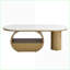 Table basse ovale moderne avec pieds dorés - rangement compact pour le salon, assemblage facile-302806194-302806195