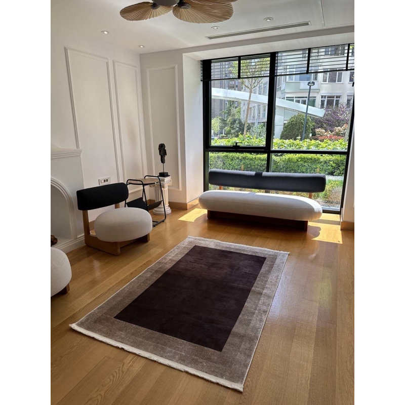 Tapis en coton Landree avec envers antidérapant, Rectangle 5 pi 11 po x 10 pi 6 po