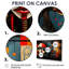 Portrait moderne déconstruit en rouge bleu noir II - Masque africain, art mural salon-603431734-603431740