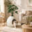 Hidden Cat Litter Box Enclosure with 24 Faux Plants & Pebbles