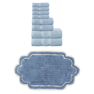 Ensemble de serviettes 100% coton et tapis de bain 21 x 34 po Talbert Collection