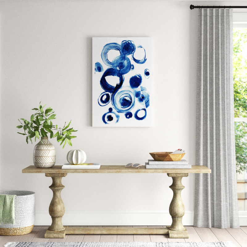 « blue circle study iv »-reproduction d’art sur toile, H 48 po x l 32 po x P 1,5 po, Toile tendue