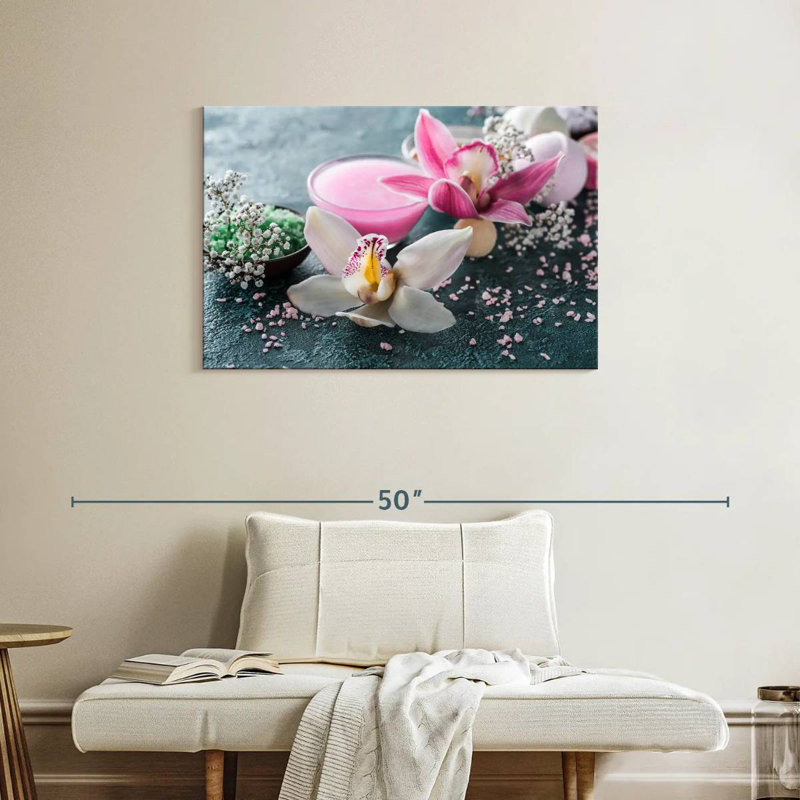 Orchidée Harnek et gommage au sel, H 24 po x l 36 po