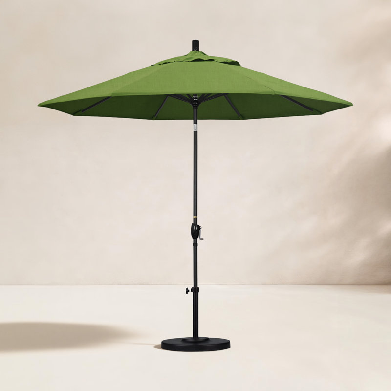 Parasol de marché 9 pi Iuka, Spectre coriandre Sunbrella tissage uni, 225