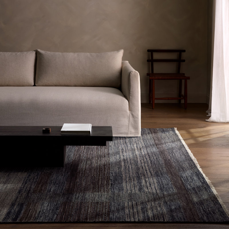 Jaipur Living Edern CEN01 Handknotted Stripes Black Area Rug (9'x12'), Rectangle 9' x 12'