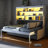 Hideaway Murphy Bed Set With Sofa, Built-In Storage Shelves And LED Lighting-116501868