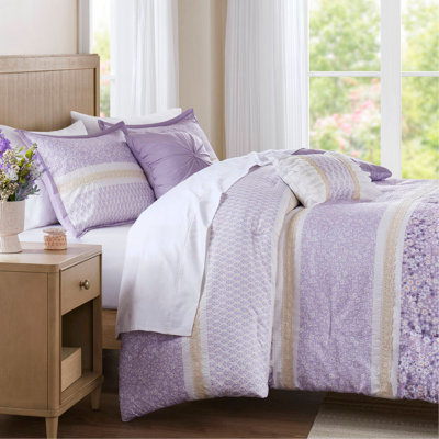 Ensemble d'édredon 5 pièces avec coussins décoratifs