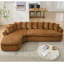 Grand canapé modulaire Boneless, design incurvé élégant, mousse à haute résilience, dix coussins de dossier, canapé gauche en forme de L, aucun assemblage requis (tissu doux)-114197230