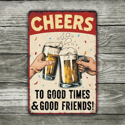 Vintage Aluminum Metal Sign 12"x8", Rustic Tin Wall Art, Weatherproof Decorative Plaque, Farmhouse Kitchen Bar Indoor Outdoor Wall Decor