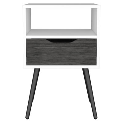 Table de chevet 1 tiroir 1 tiroir Haverson - Table de chevet moderne avec tiroirs de rangement | Organisateur de mobilier élégant