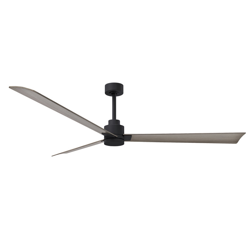 Ventilateur de plafond Alessandra 72, Noir mat, Ton bois de frêne gris
