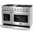 Cosmo 48 In. 7 Cu. Ft. Double Oven Gas Range, 6 Burners, Griddle, Convection, Knob Leds, Stainless Steel, Rose Gold Handle Knob Kit