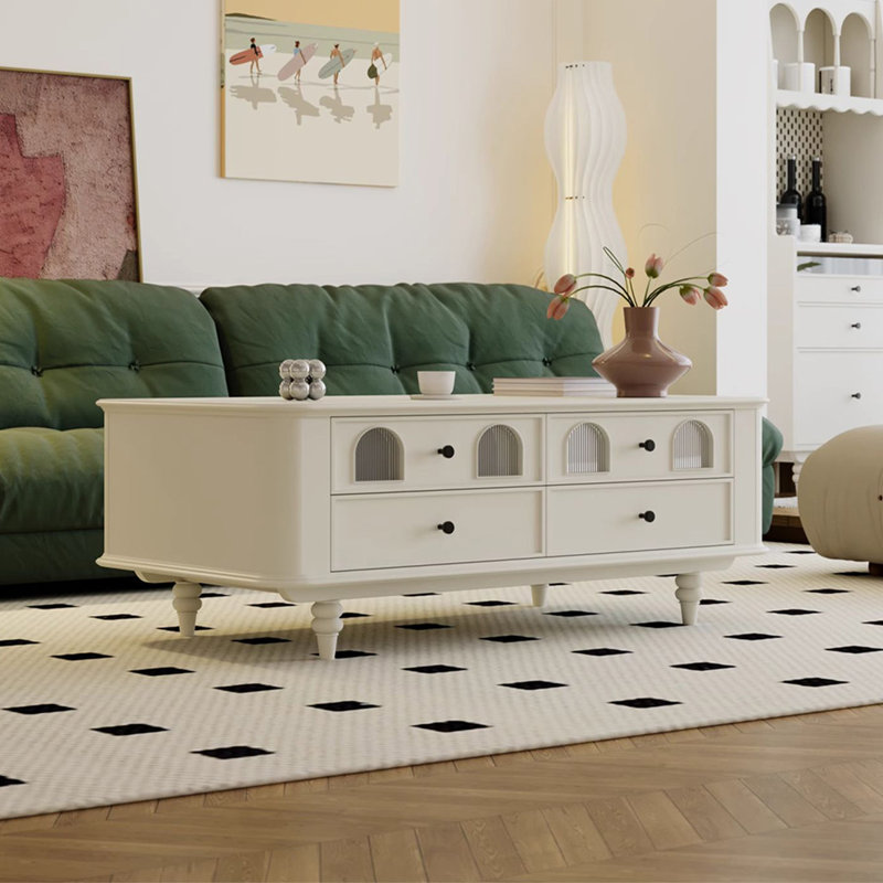 Table de bout rétro arquée blanche