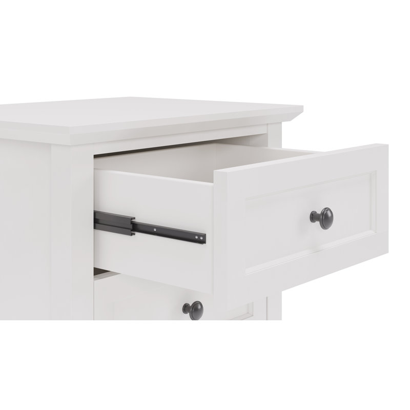 3 Drawer Bedside Table, White