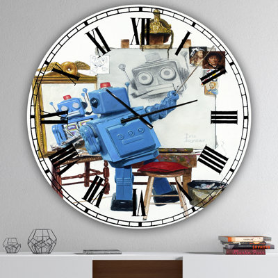 Horloge murale moderne surdimensionnée Robot